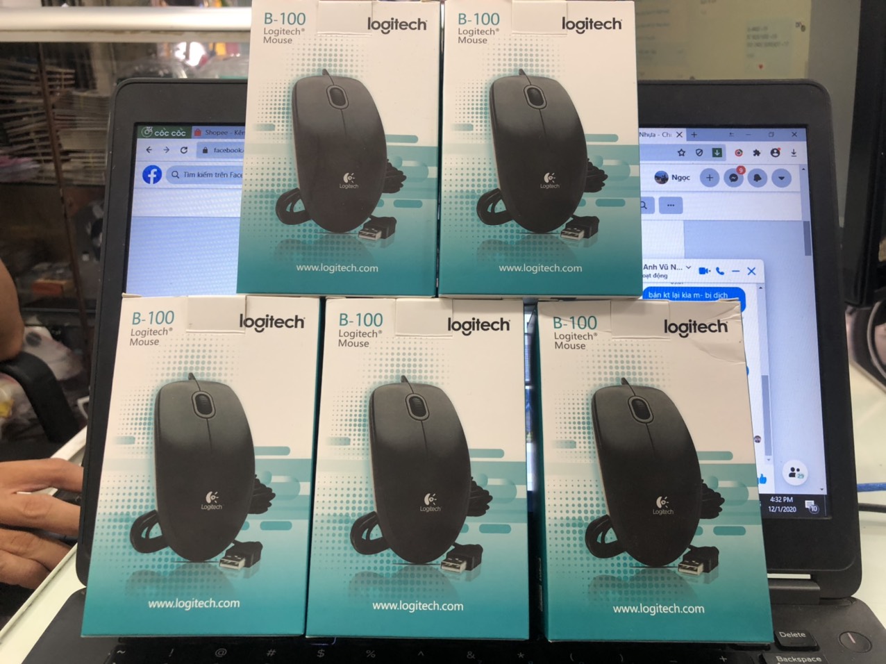 Chuột dây Logitech B100 (Đen)- Mới 100%- Bảo Hành 12 Tháng