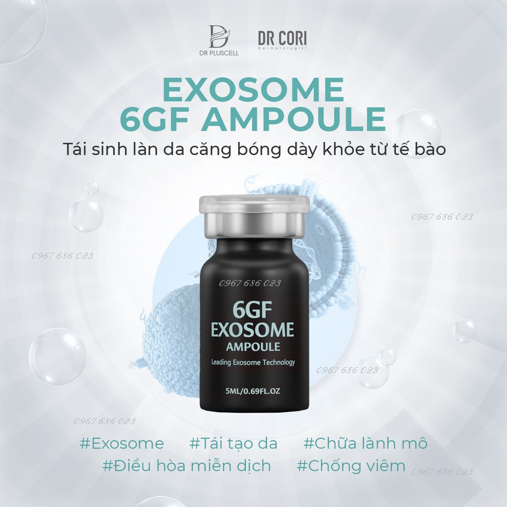 Tế bào gốc D r Plus cell 6 G F Exo some Ampoule trẻ hoá & căng bóng da, làm đầy sẹo lõm ( 1 lọ/5ml ) - Karmel Chính Hãng