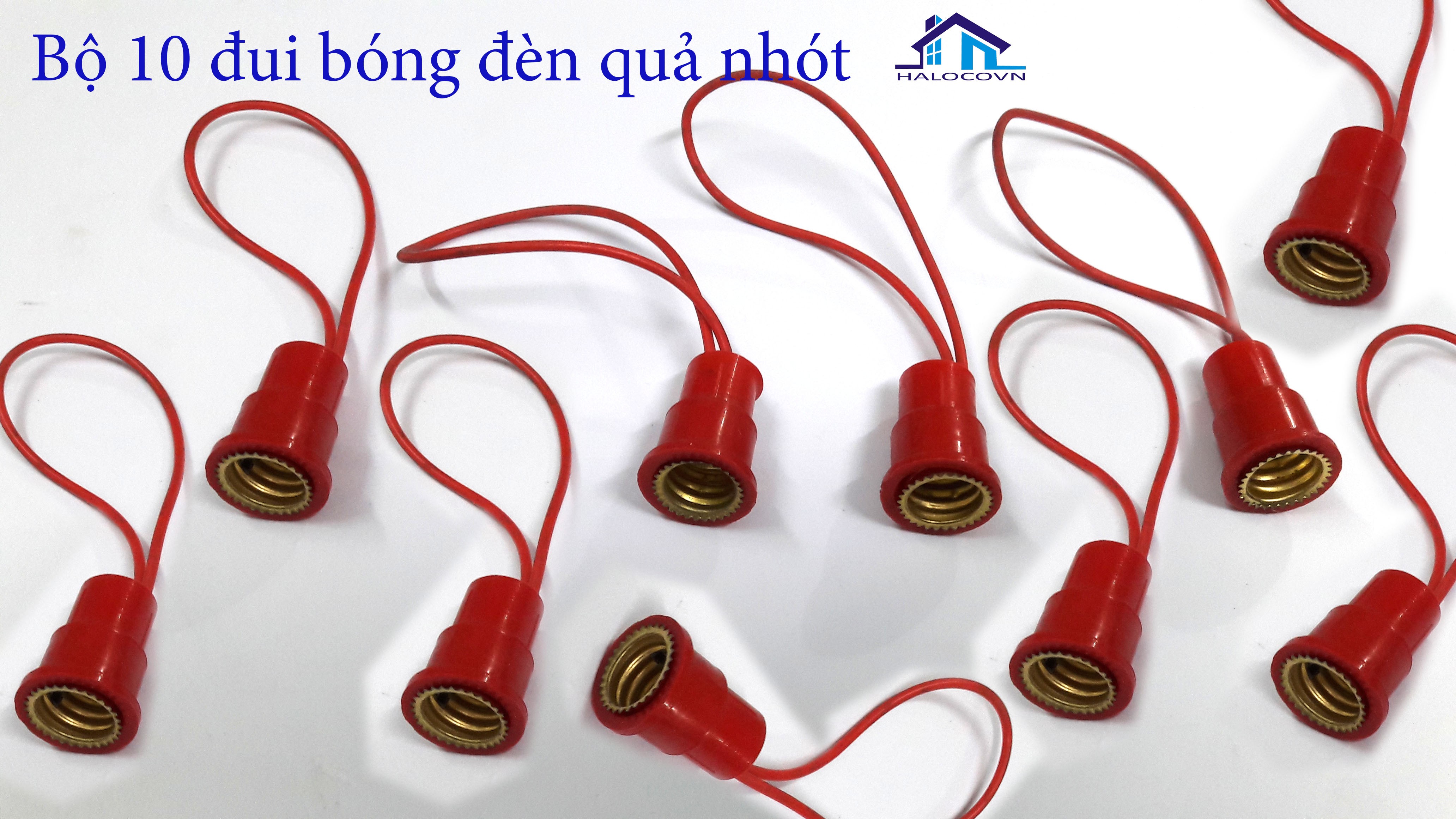 Bộ 10 đui bóng đèn quả nhót đèn thờ