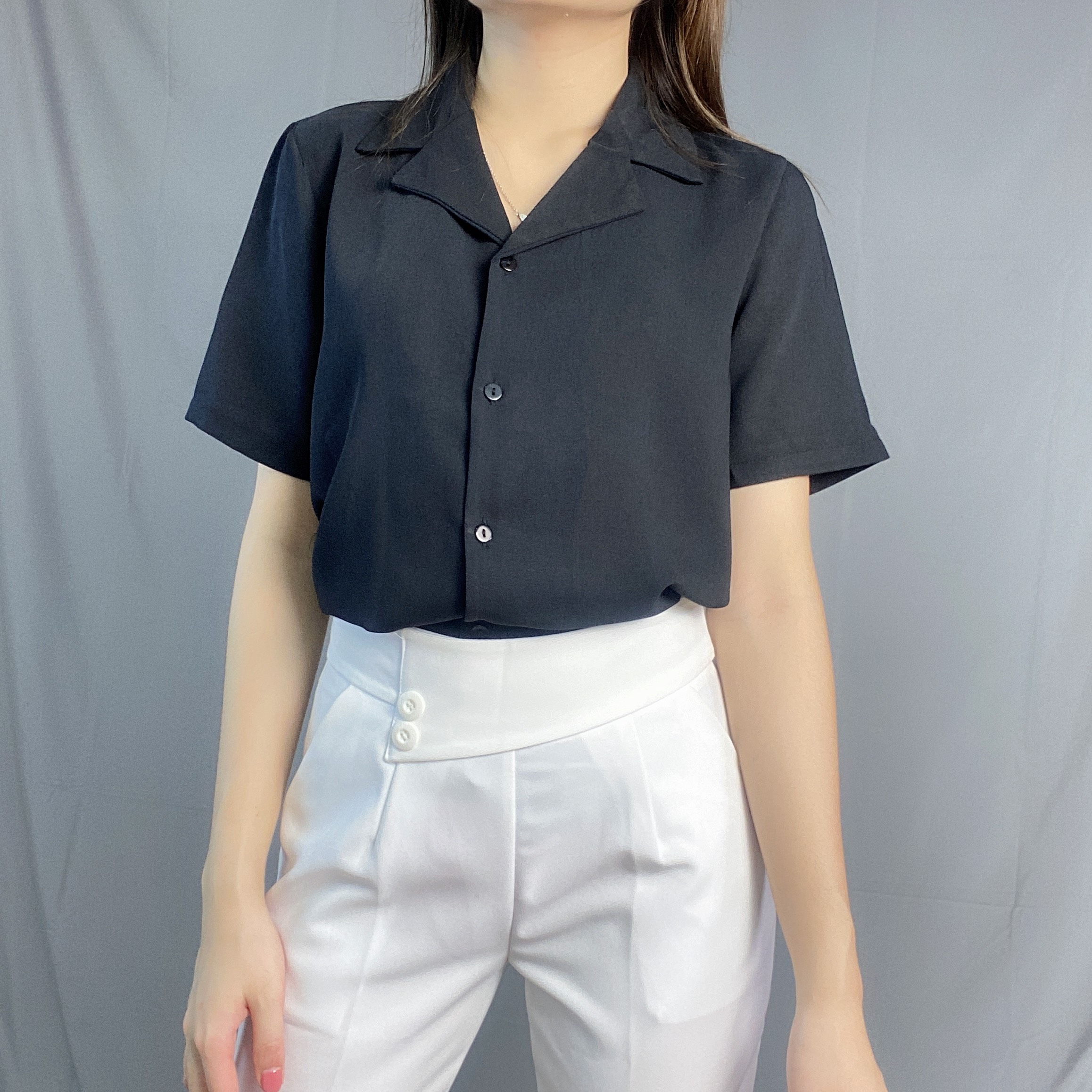 Áo Sơ Mi Cộc Tay Cổ Vest