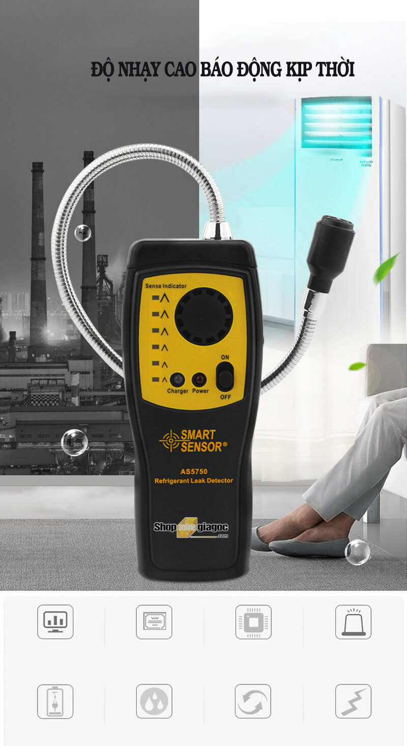 Máy phát hiện khí gas lạnh Smart Sensor AS5750