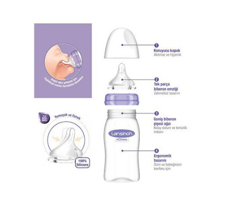 {CHÍNH HÃN} - Bình sữa Lansinoh 160ml/240ml - Mỹ