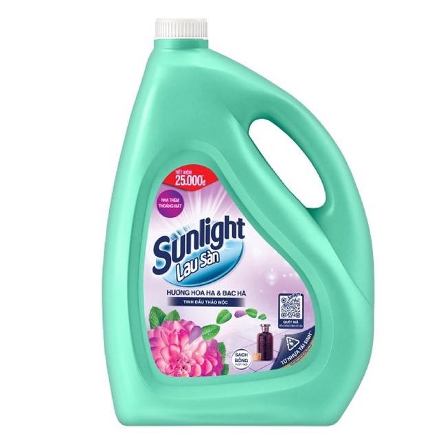 Nước lau sàn Sunlight 3,6kg/Can Hương Bạc hà/ Thiên Thảo/Thiên nhiên