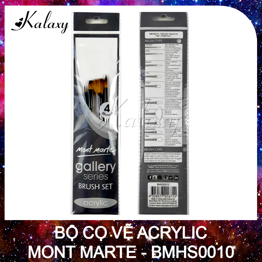 Bộ cọ vẽ acrylic chính hãng mont marte, bmhs0010, bmhs0012, bmhs0013, bmhs0015, bmhs0016, bmhs0017, bmhs0018