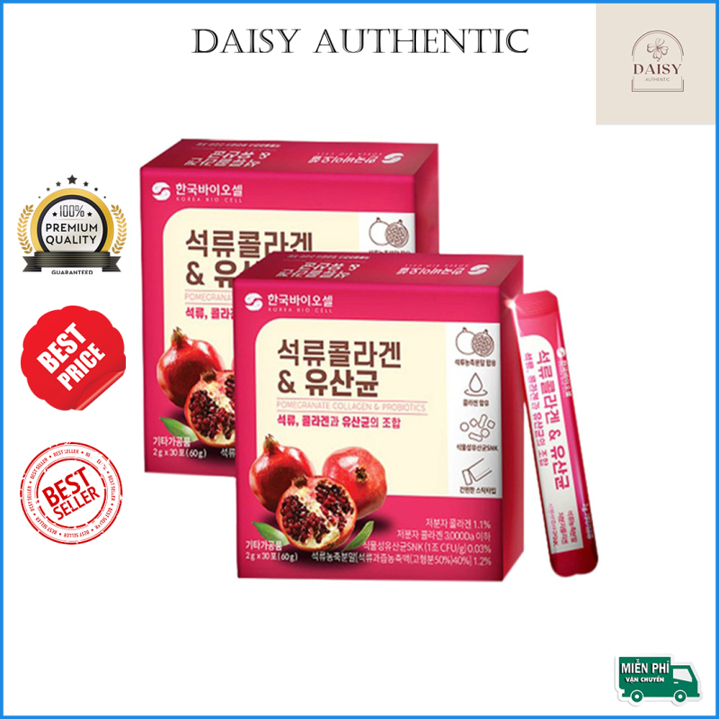 Collagen Lựu Đỏ Hàn Quốc 30 Gói - Bổ Sung Collagen Giúp Đẹp Da