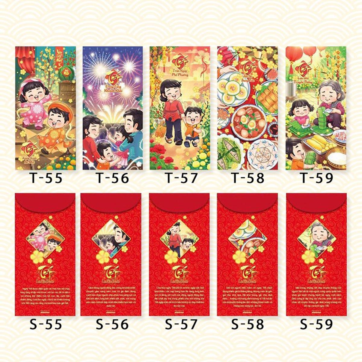Set 150 cái bao lì xì tết xuân 2024 - bao lì xì giáp thìn hàng đẹp