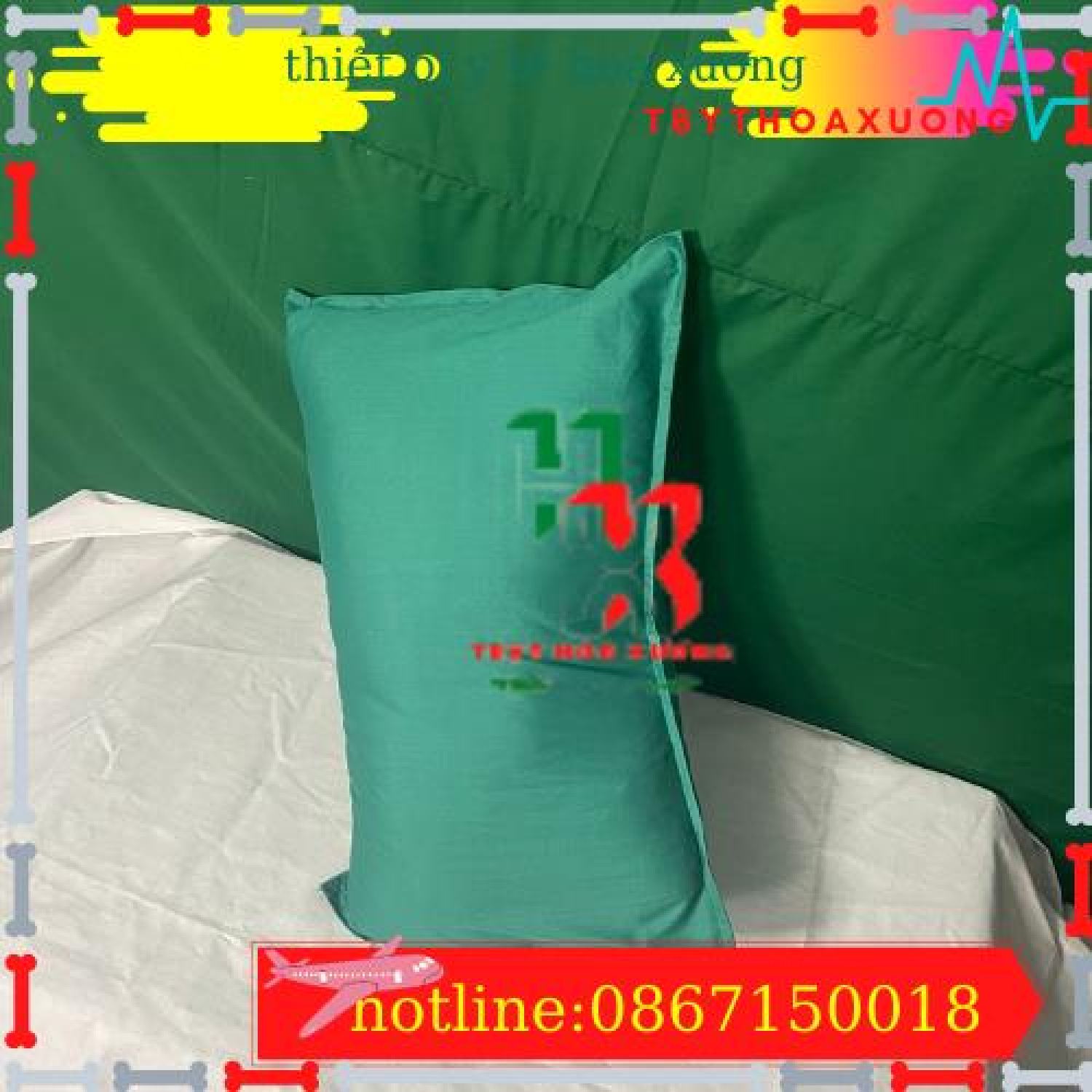 Vỏ Gối y tế màu trắn-,màu xanh