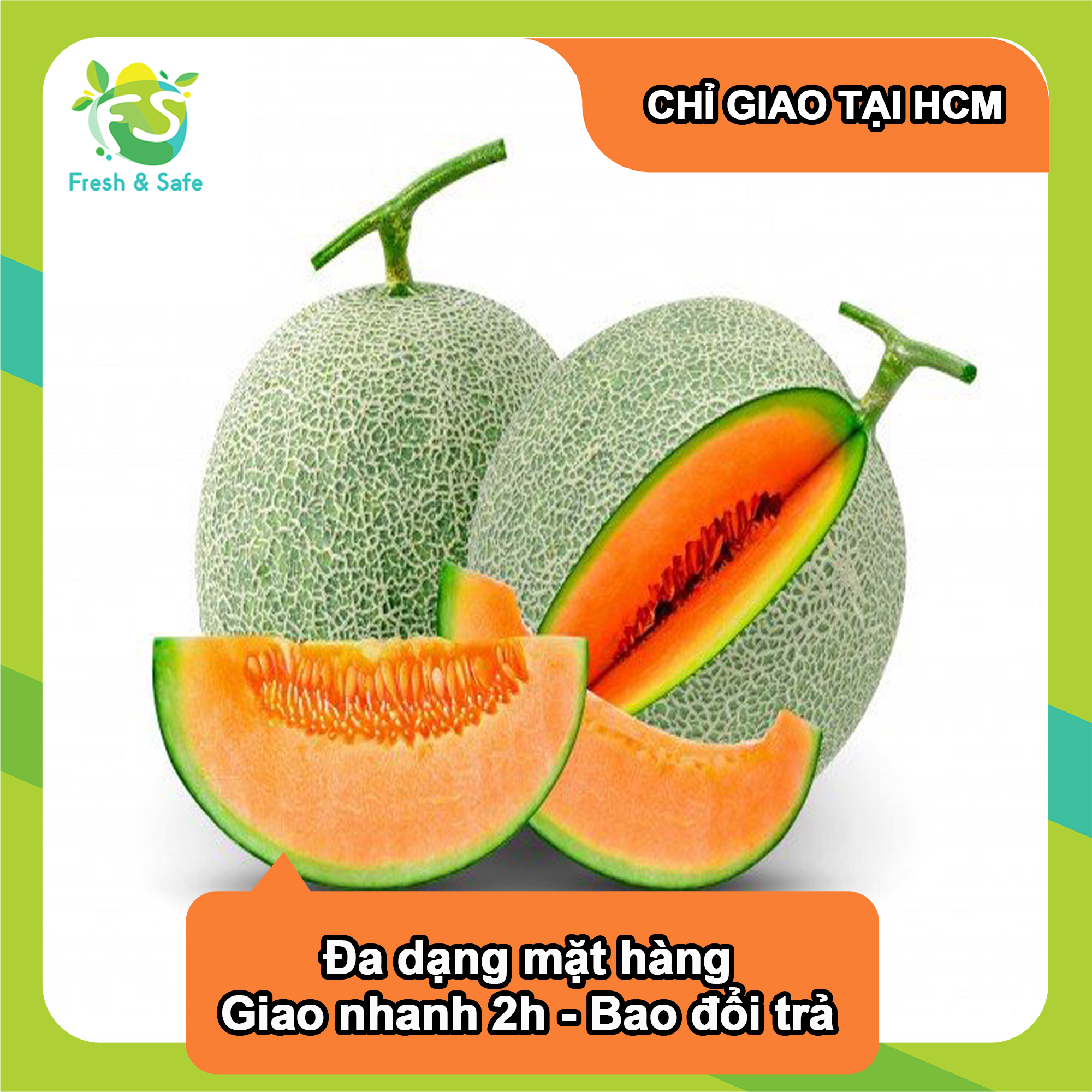 [Chỉ Giao HCM] Dưa Lưới Tròn - trái 1.3kg