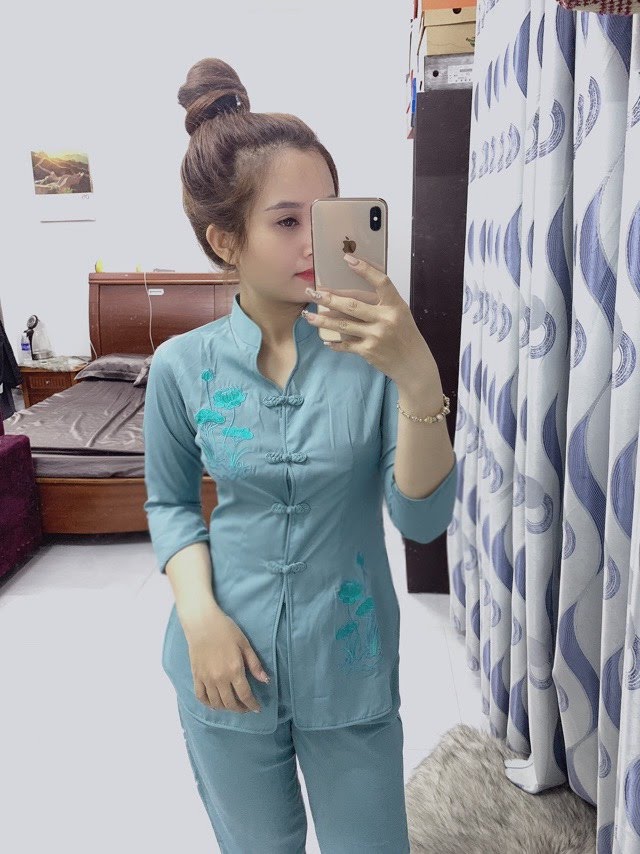 [HCM]ĐỒ LAM ĐI CHÙA NỮ - MẪU CỔ TÀU