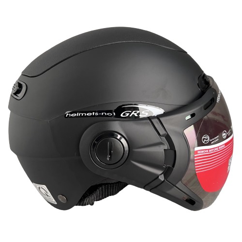 Mũ bảo hiểm nửa đầu kính chống lóa cao cấp GRS A102K  - Đen nhám - Vòng đầu 54-57cm – Hàng chính hãng - Bảo hành 12 tháng