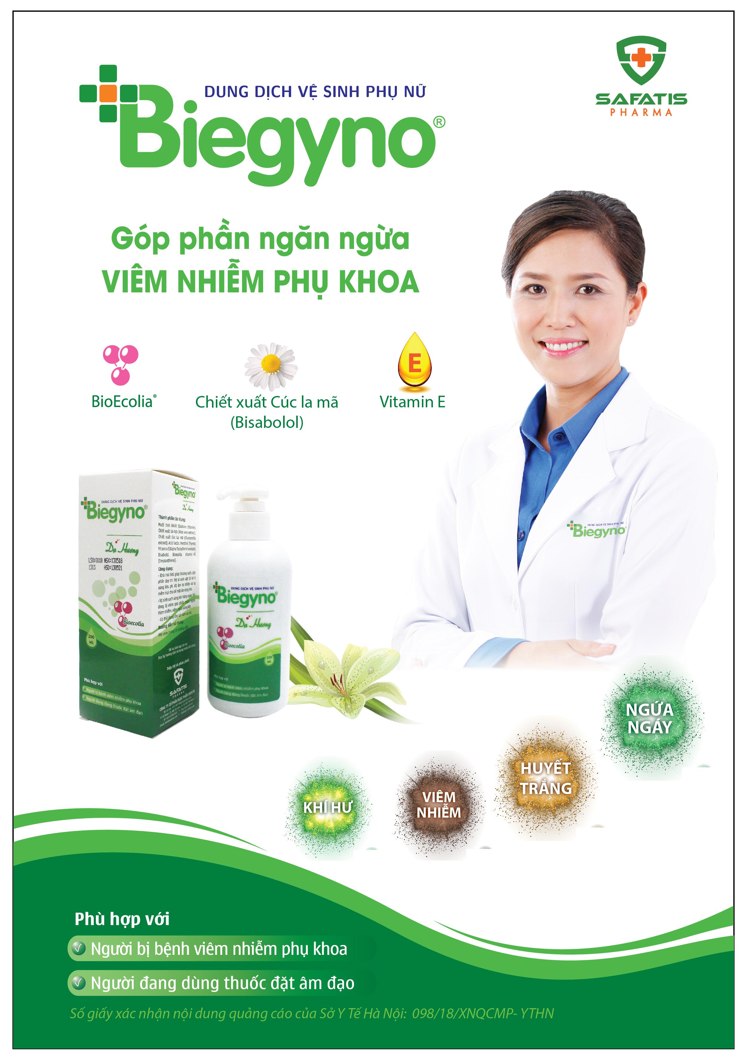 Dung dịch vệ sinh phụ nữ Dạ Hương - Biegyno 200 ml