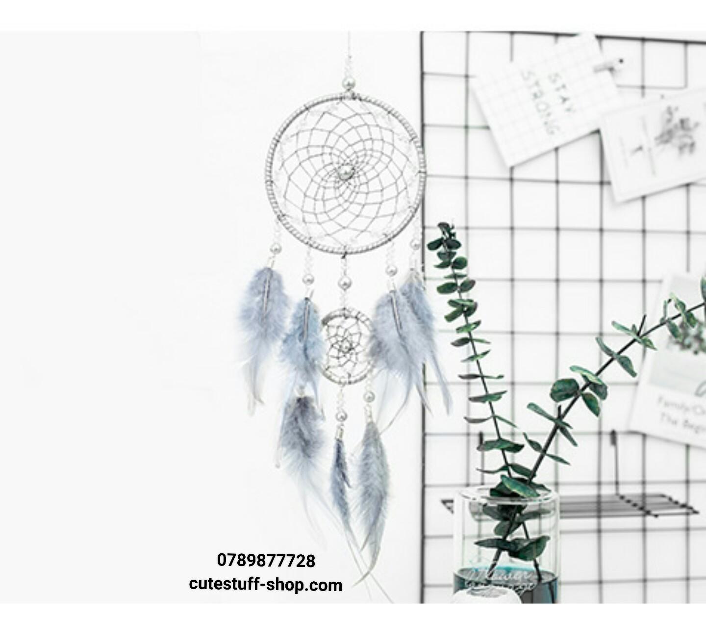 [HCM]Dreamcatcher Lưới Bắt Giấc Mơ Lông Xám (Tặng kèm hộp)
