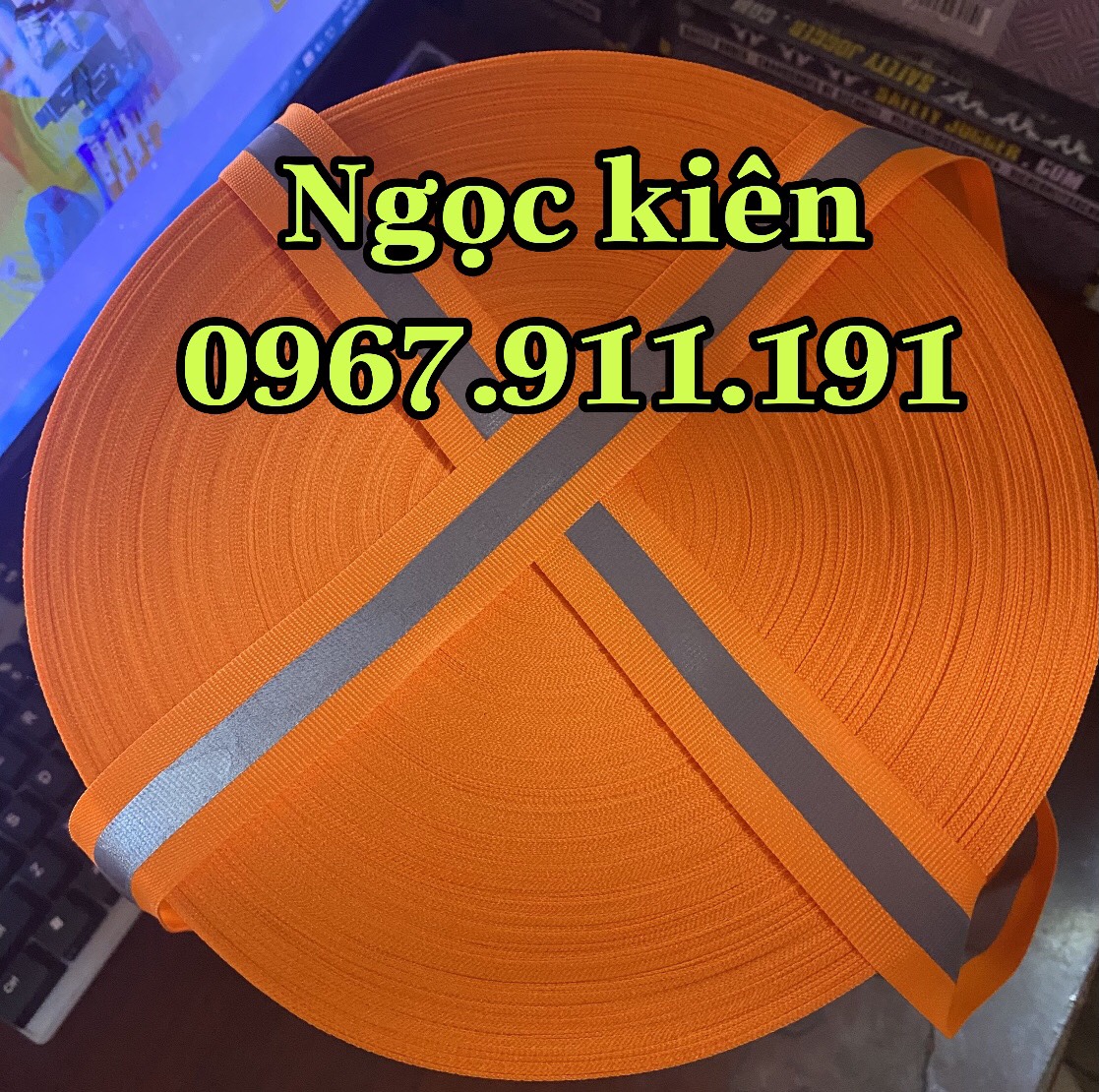 cuộn dây vải phản quang bản rộng 2.5cm dài 100 mét
