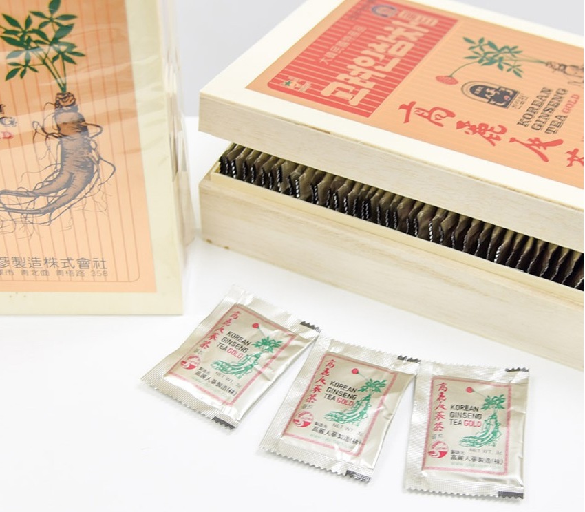 Trà hồng sâm Hàn Quốc hộp gỗ 100 gói