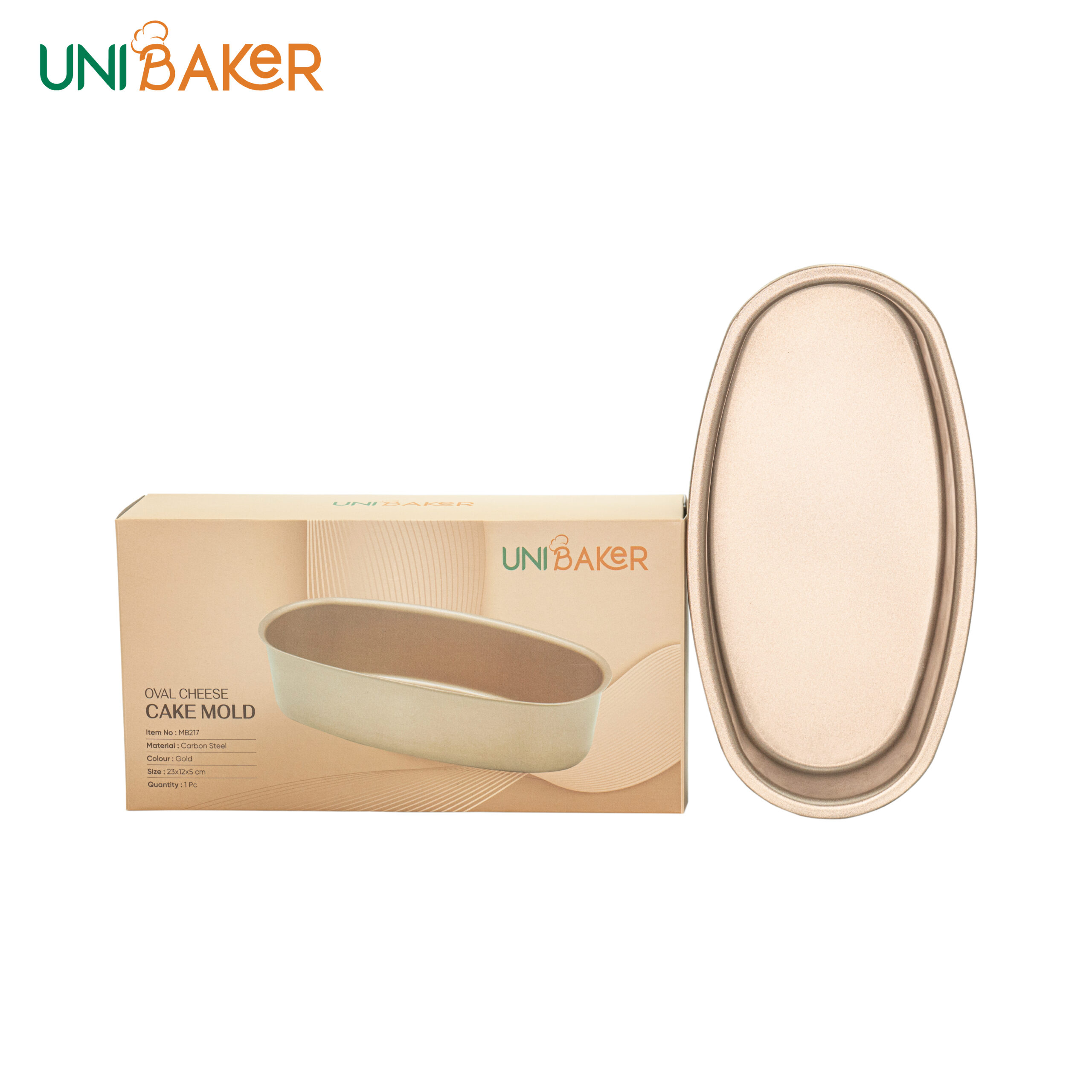 Khuôn Oval chống dính - Vàng - Unibaker