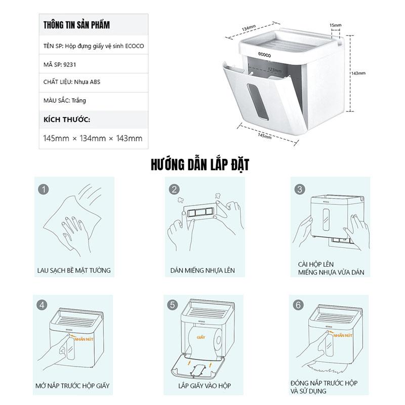 Hộp đựng giấy vệ sinh ECOCO 9231