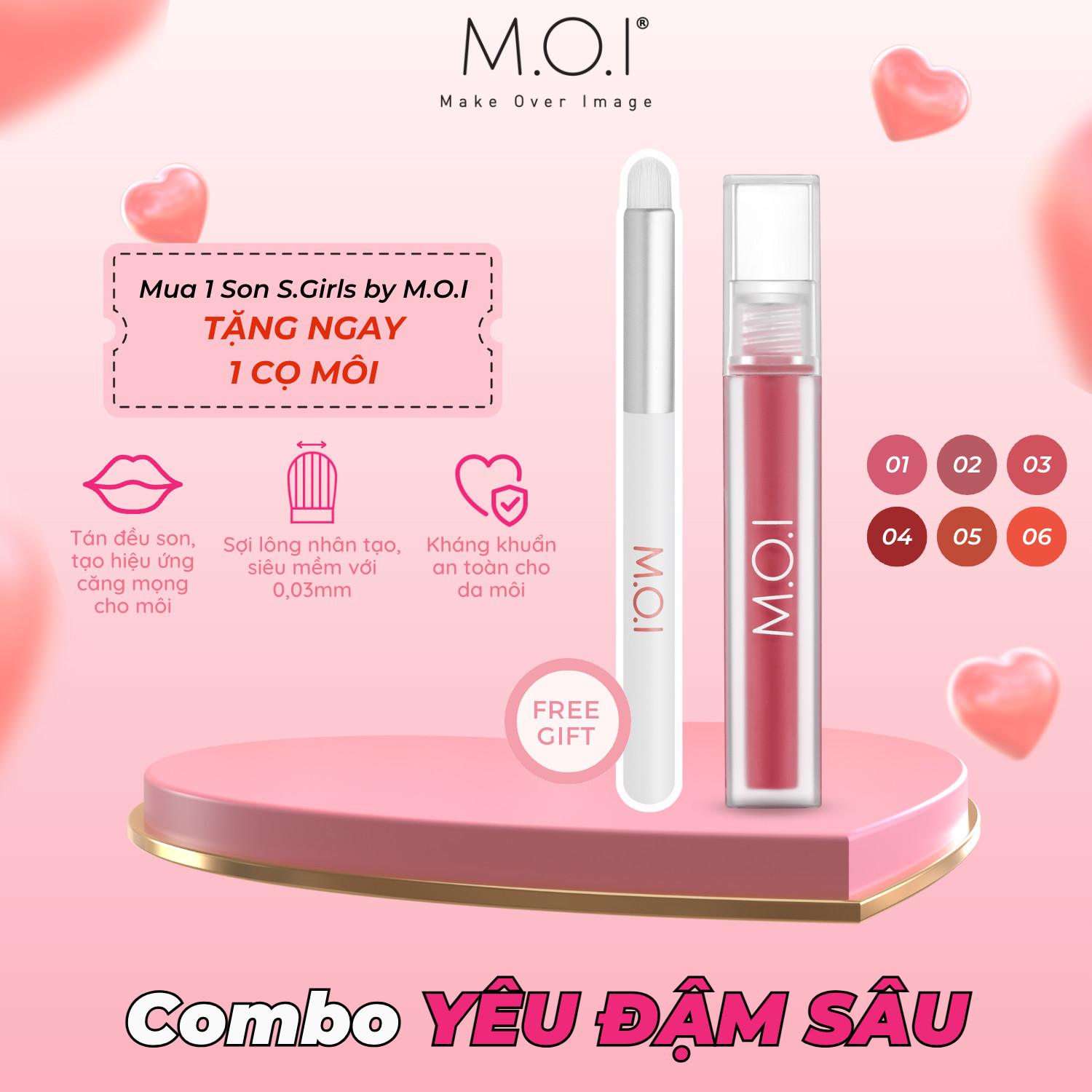 Cọ môi  Cosmetics nhỏ gọn tiện lợi 