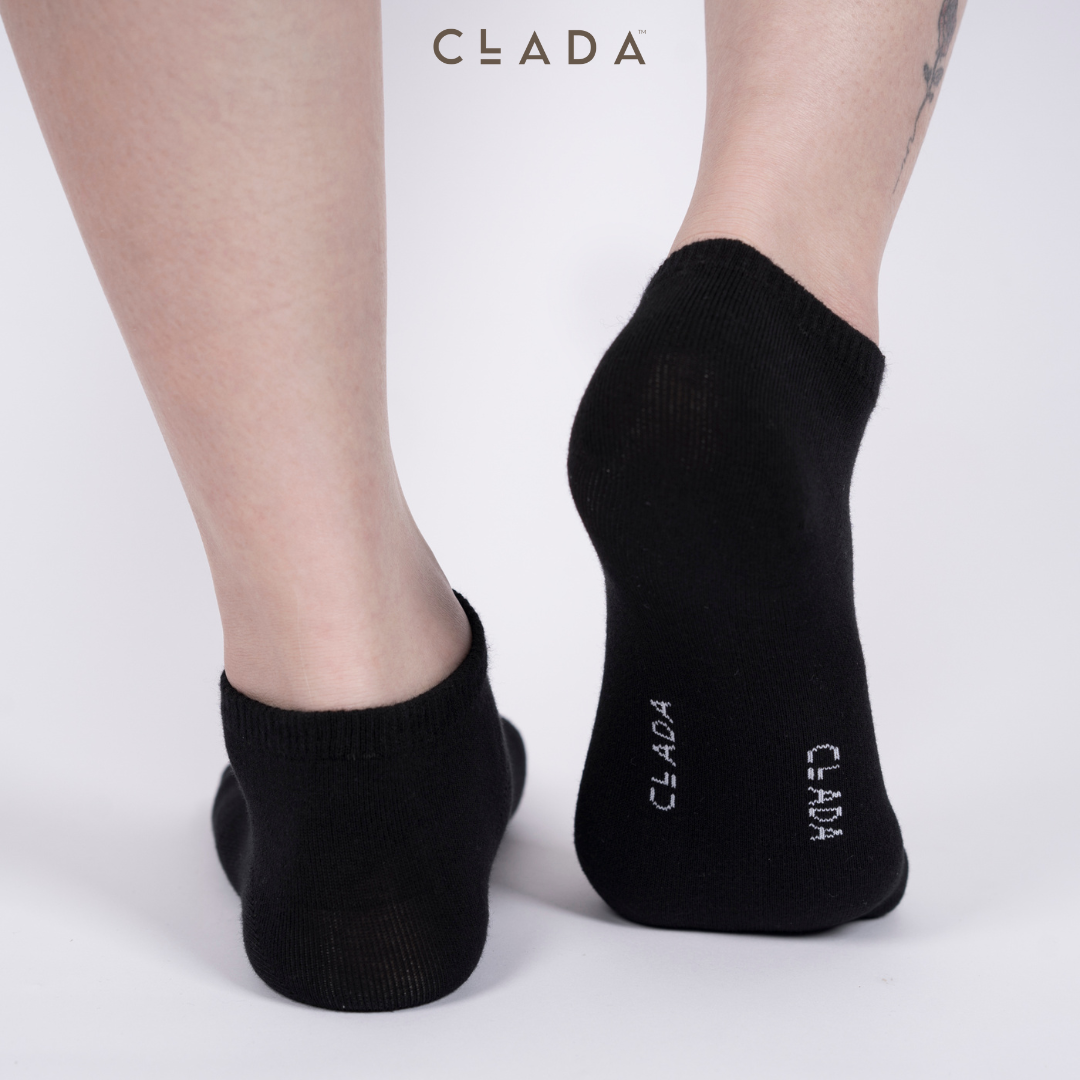 Tất Cotton ngắn CLADA Essential - Đen