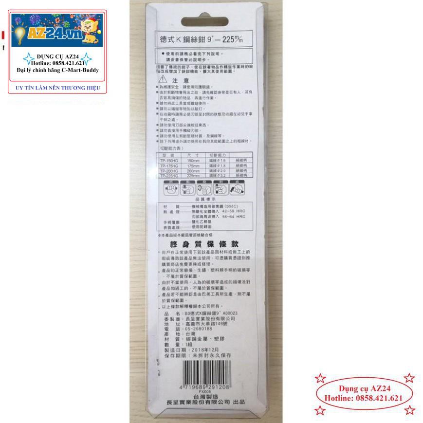 9″ Kìm điện cao cấp BUDDY A0023 (dungcu)