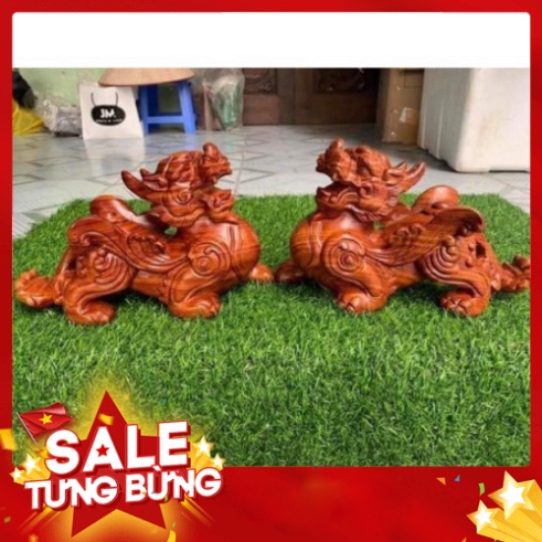 Cặp tỳ hưu phong thủy gỗ hương