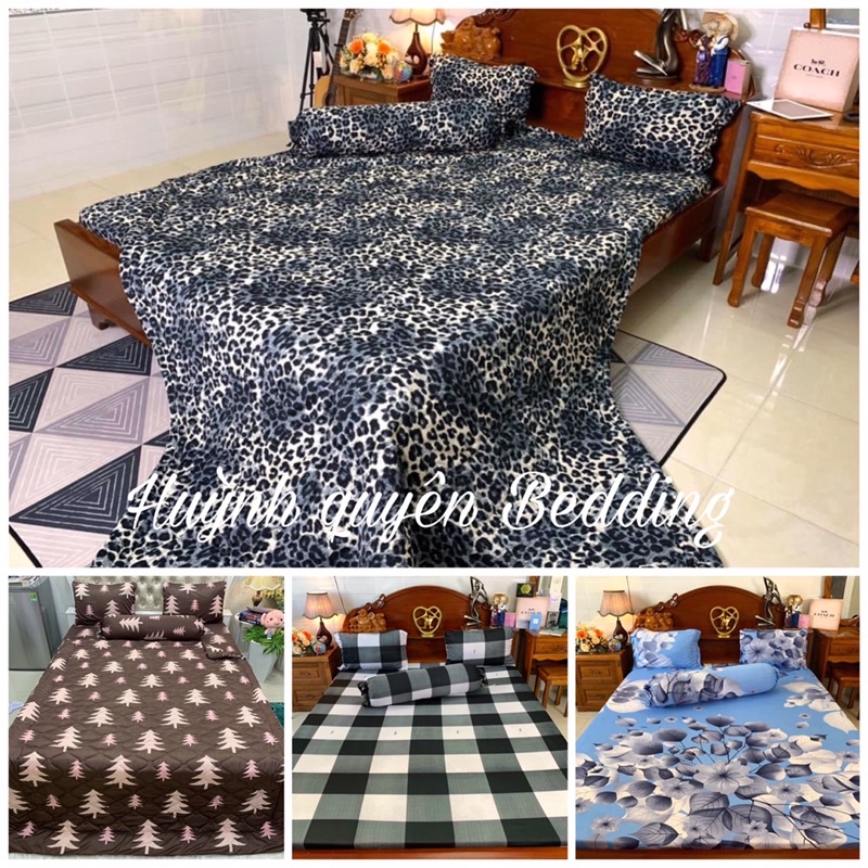 Trọn bộ drap ga thun [CÓ MỀN] (M6*2M nệm 5-15cm) chất Hàn quốc mát, đẹp