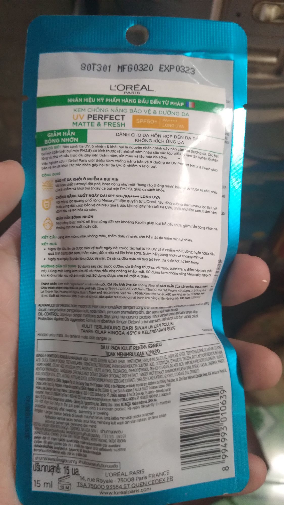 [HCM]kem chống nắng loreal xanh kiềm dầu