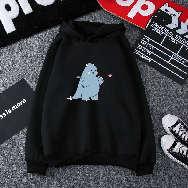 Áo Hoodie Hình khủng long bắn tim siêu Cute , áo khoác nỉ nam nữ siêu dễ thương