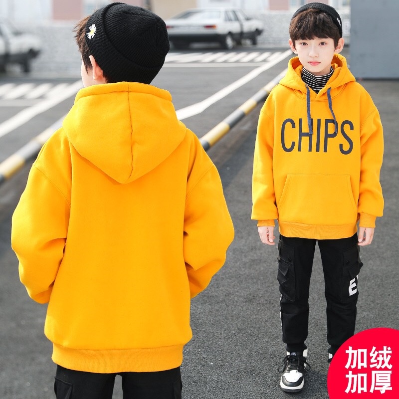 Áo thu đông Hoodie lót lông cho bé 12- 45kg - CHIPS
