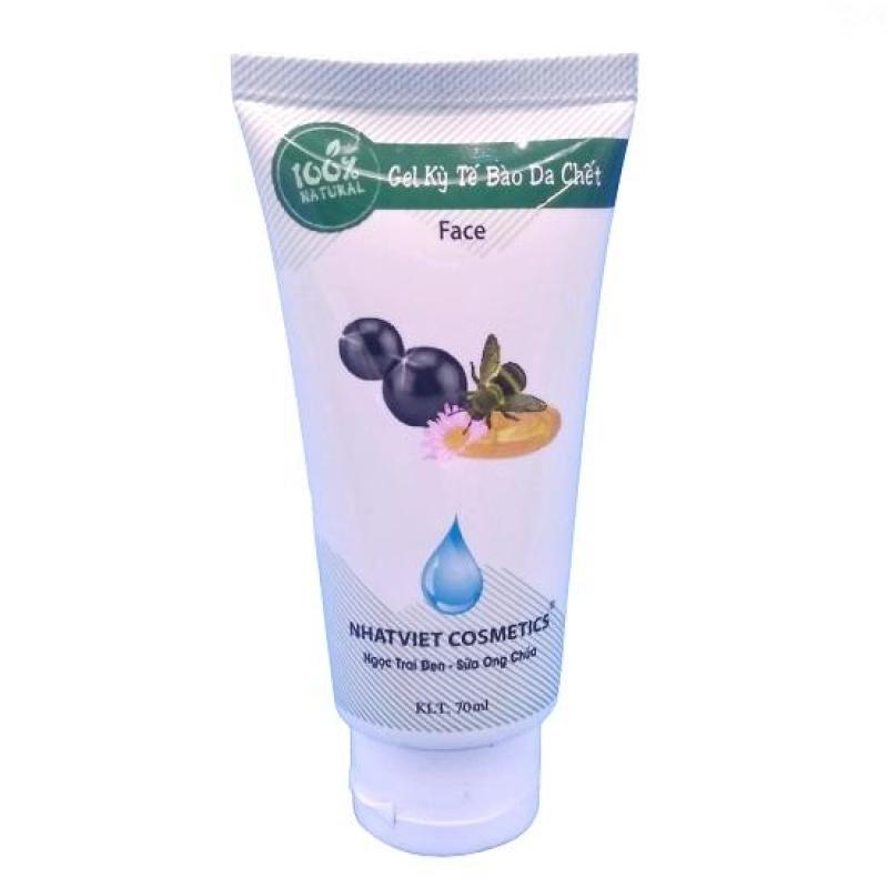 Gel kỳ tế bào chết da mặt Ngọc trai đen - Sữa ong chúa Nhật Việt 70ml (Trắng - Xanh)