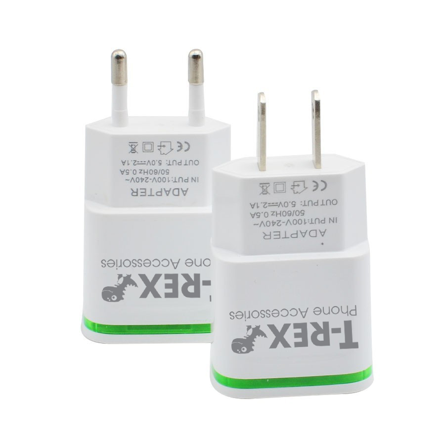 Củ Sạc Điện Thoại Đèn LED (2Đầu USB) Dùng Cho Thiết Bị Samsung/ Iphone/ Android