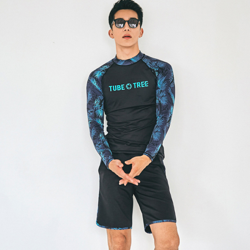 Nơi bán Bộ bơi nam dài tay cao cấp, tay phối họa tiết cá tính, chất bơi chuyên dụng co giãn tốt, dày dặn đẹp, có mẫu nữ để mặc đôi | BN020