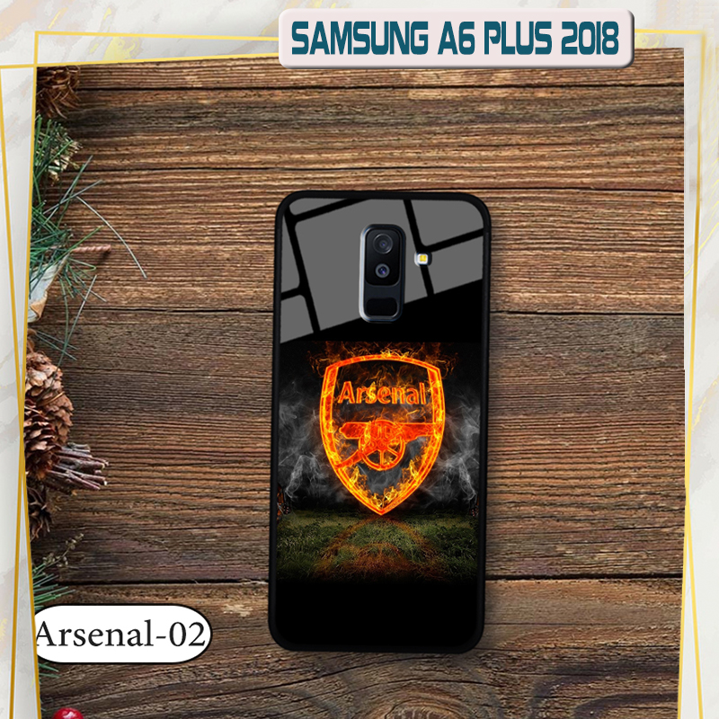 Ốp lưng kính 3D Samsung A6 Plus 2018 hình đội bóng