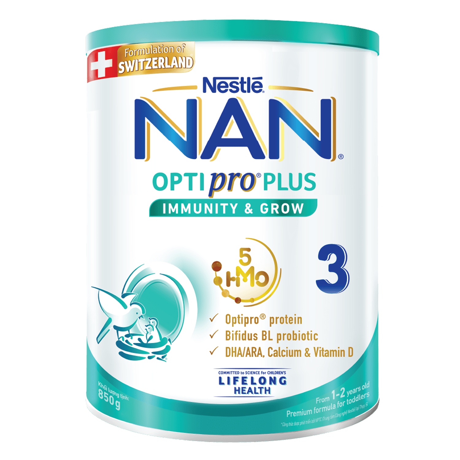 Sữa bột Nan Optipro Plus số 3 5HMO 800g_1.5kg