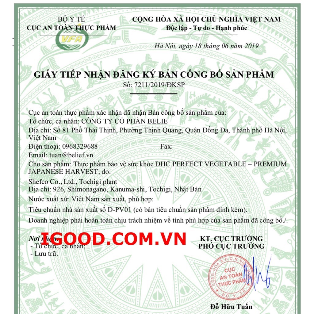 Viên uống DHC rau củ quả Premium