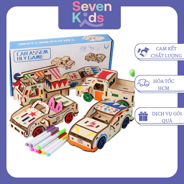Đồ Chơi Mô Hình Lắp Ráp Xe Oto Bằng Gỗ Sevenkids Tự Trang Trí Màu Diy Mô  Hình Combo 4 Xe Đồ Chơi Oto Phát Huy Khéo Léo Sáng Tạo Cho Bé -