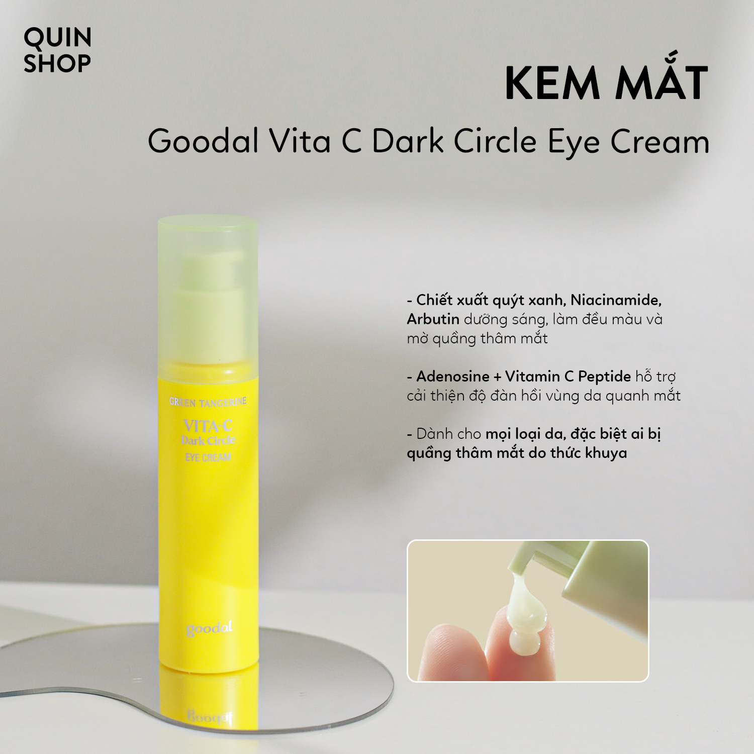 Kem Mắt Giảm Quầng Thâm Goodal Green Tangerine Vita C Dark Circle Eye Cream