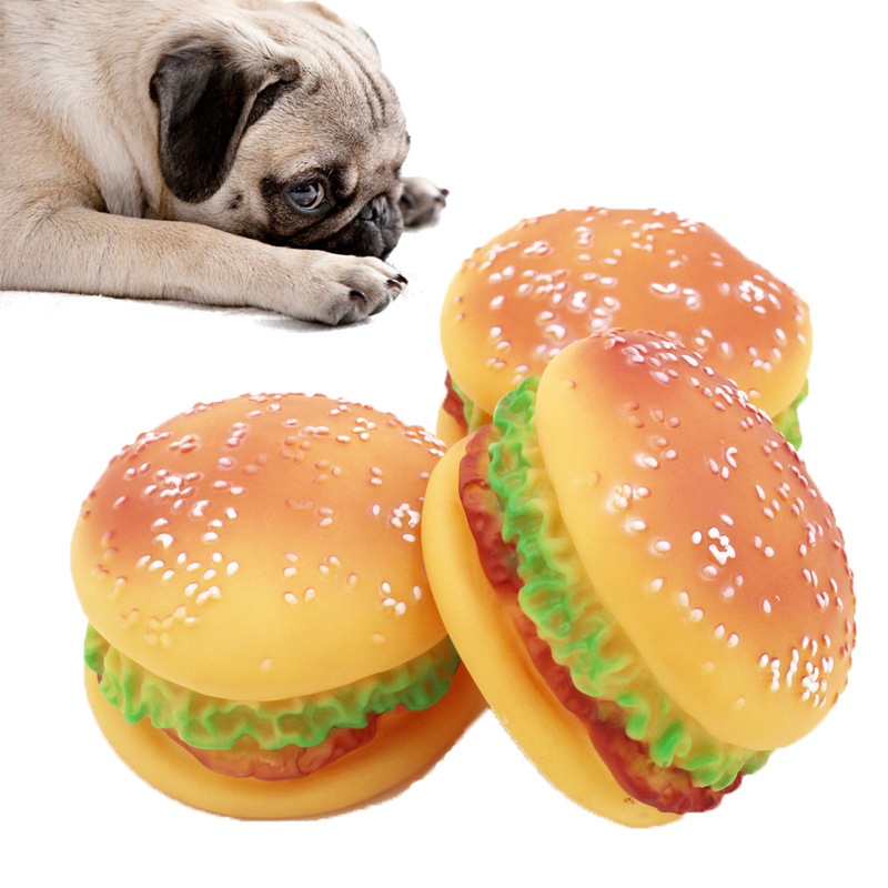 Đồ chơi chó mèo/ đồ chơi hamburger bíp bíp cho chó mèo