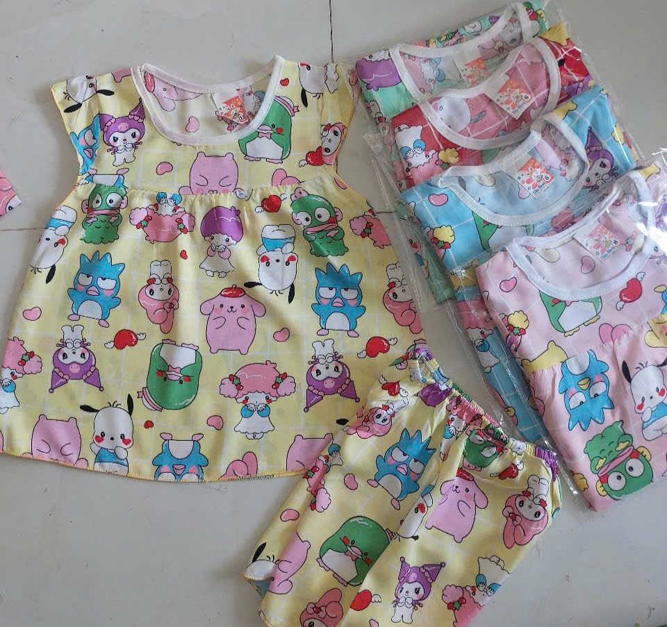 Đồ bộ tole cho bé gái (4-32kg) (giao họa tiết ngẫu nhiên)