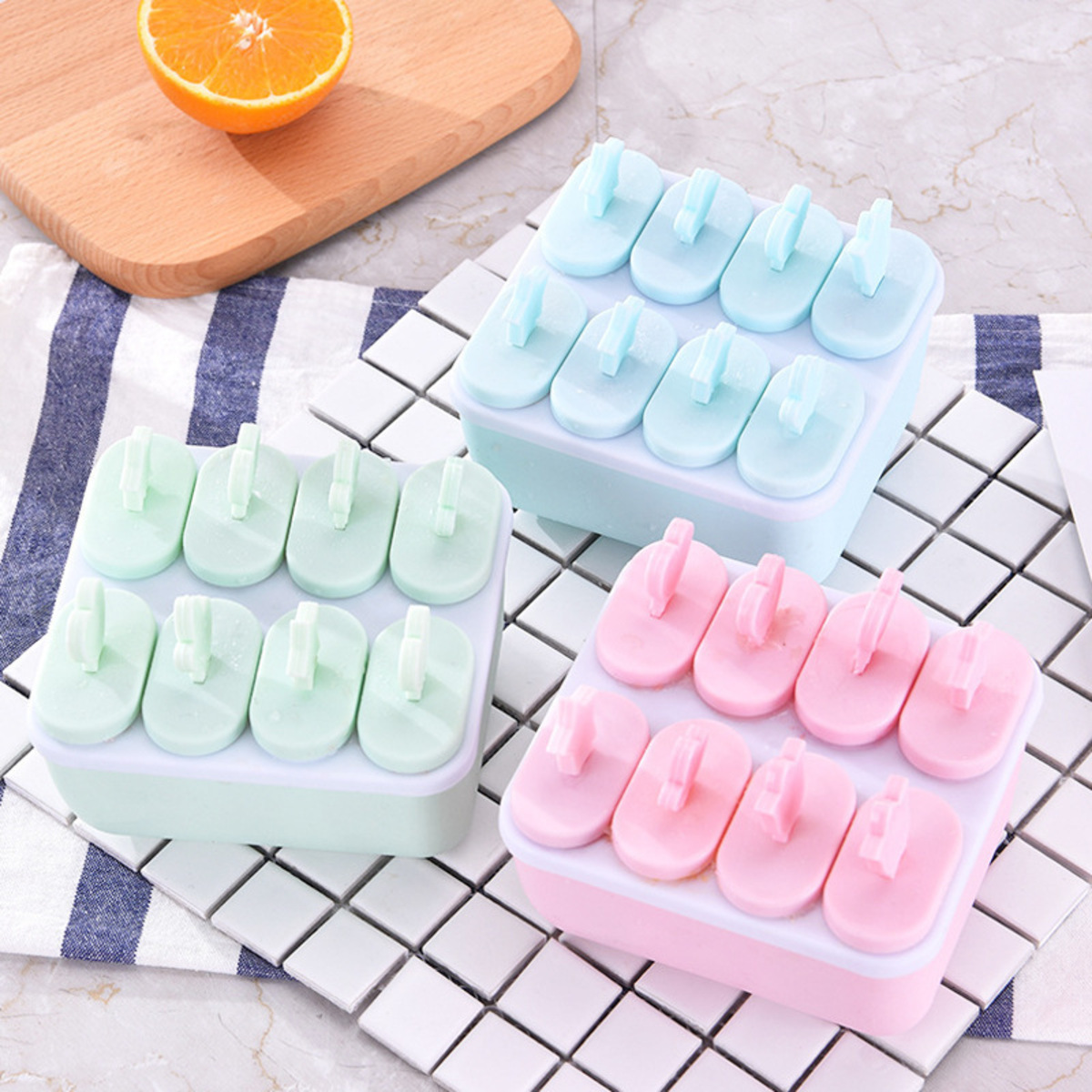 Khuôn làm kem que 8 ngăn mẫu mới