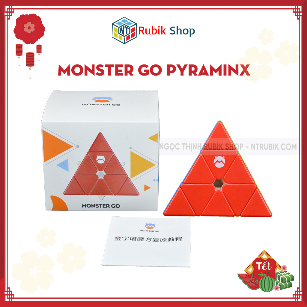 [Hoàn tiền 10%][Siêu Hót Gan Monster GO] Rubik Kim Tự Tháp Pyraminx Monster Go Stickerless