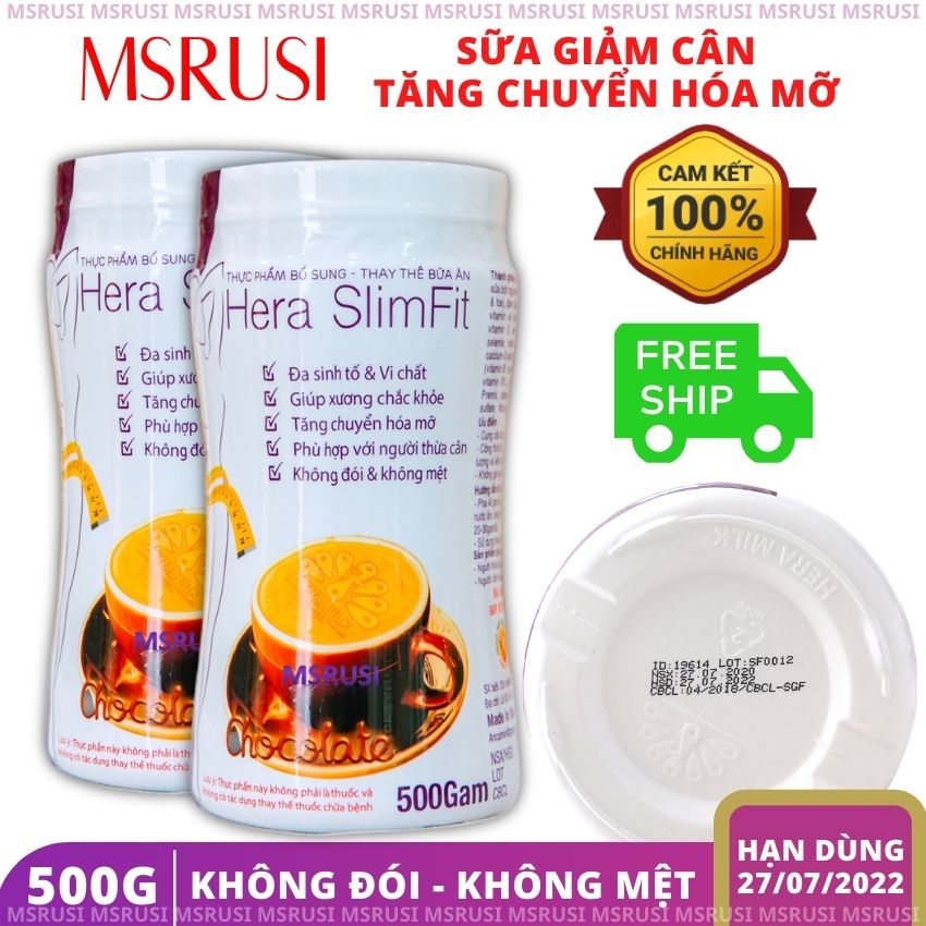 Combo 2 hộp Sữa Giảm Cân Hera Slimfit 500g HERA MILK - Thực Đơn Giảm Cân GIảm Mỡ Bụng Tại Nhà An Toàn Hiệu Quả Nhanh - [Uống 14 - 18 ngày/hộp] - MSRUSI