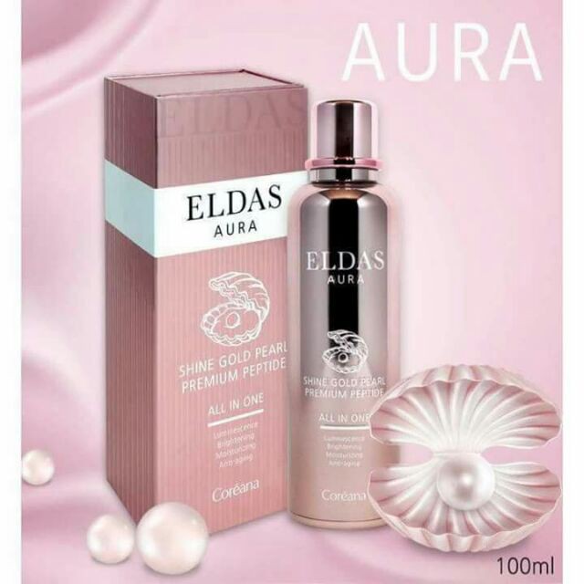 Tinh Chất Tế Bào Gốc Eldas Aura Shine Gold Pearl Premium Peptide All In One Coréana