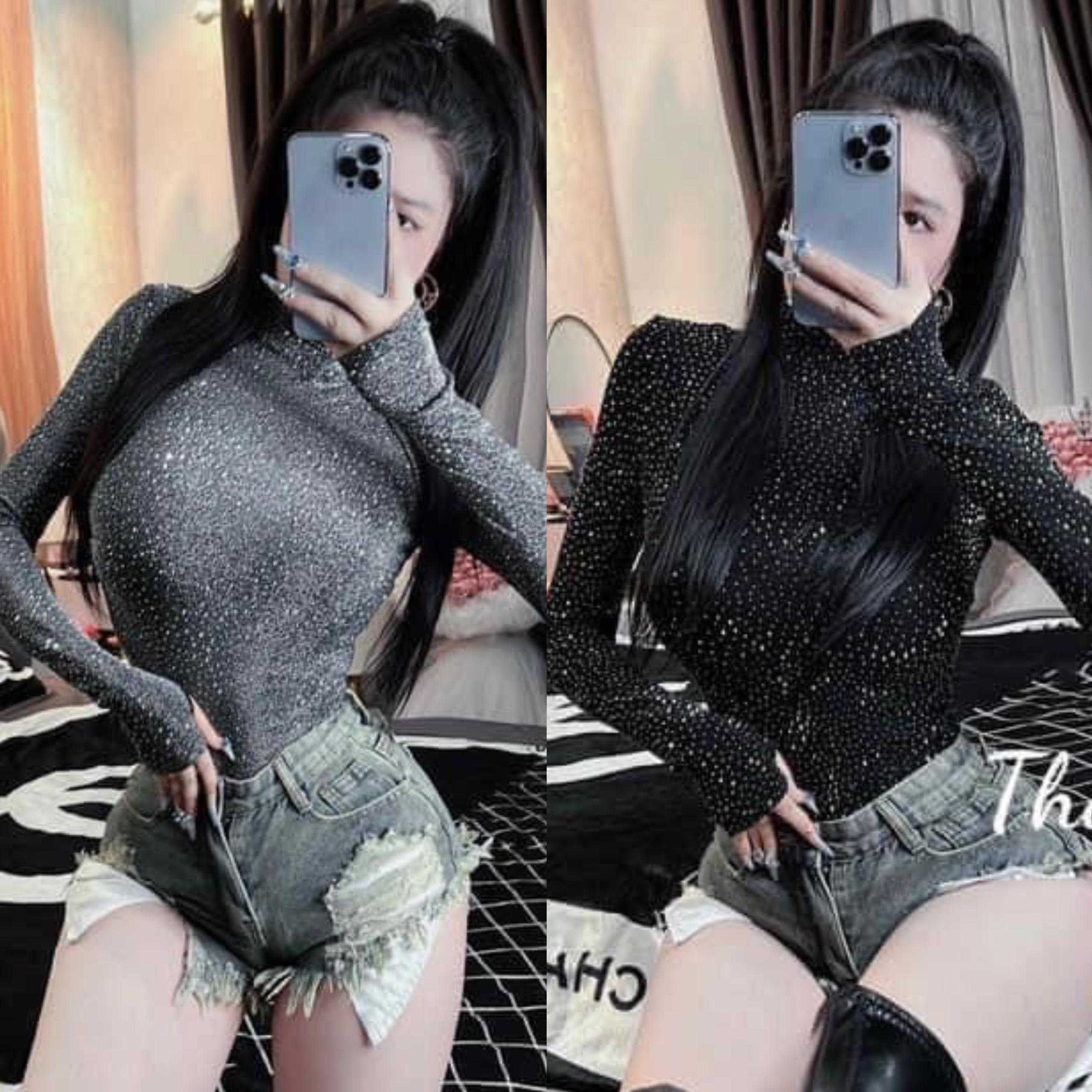 Áo cổ lọ crt blingggg - a149