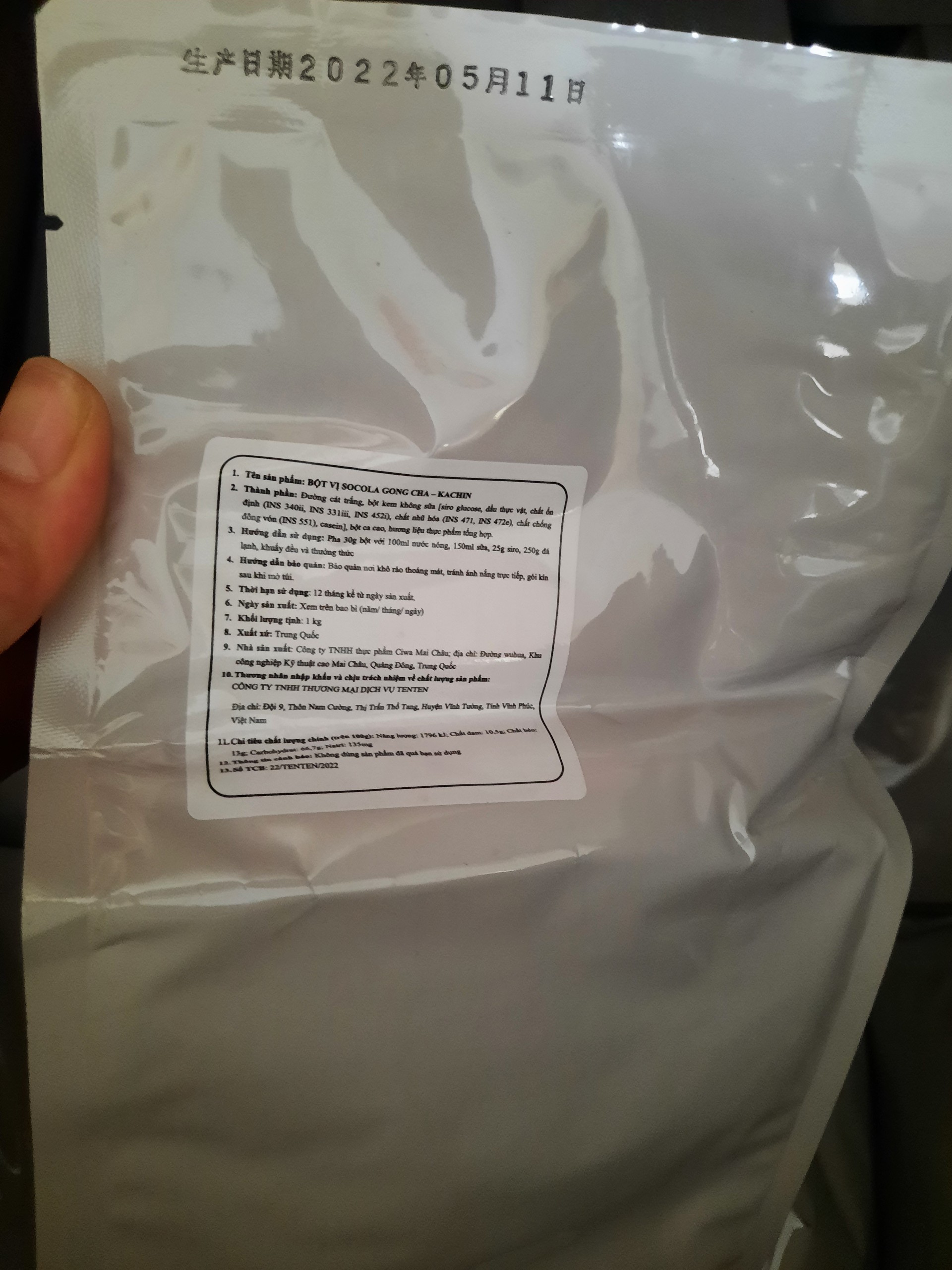 Bột Socola Gongcha gói 1kg