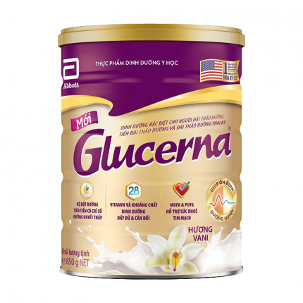 (Mẫu mới) Sữa bột Abbott Glucerna Hương Vani 850g
