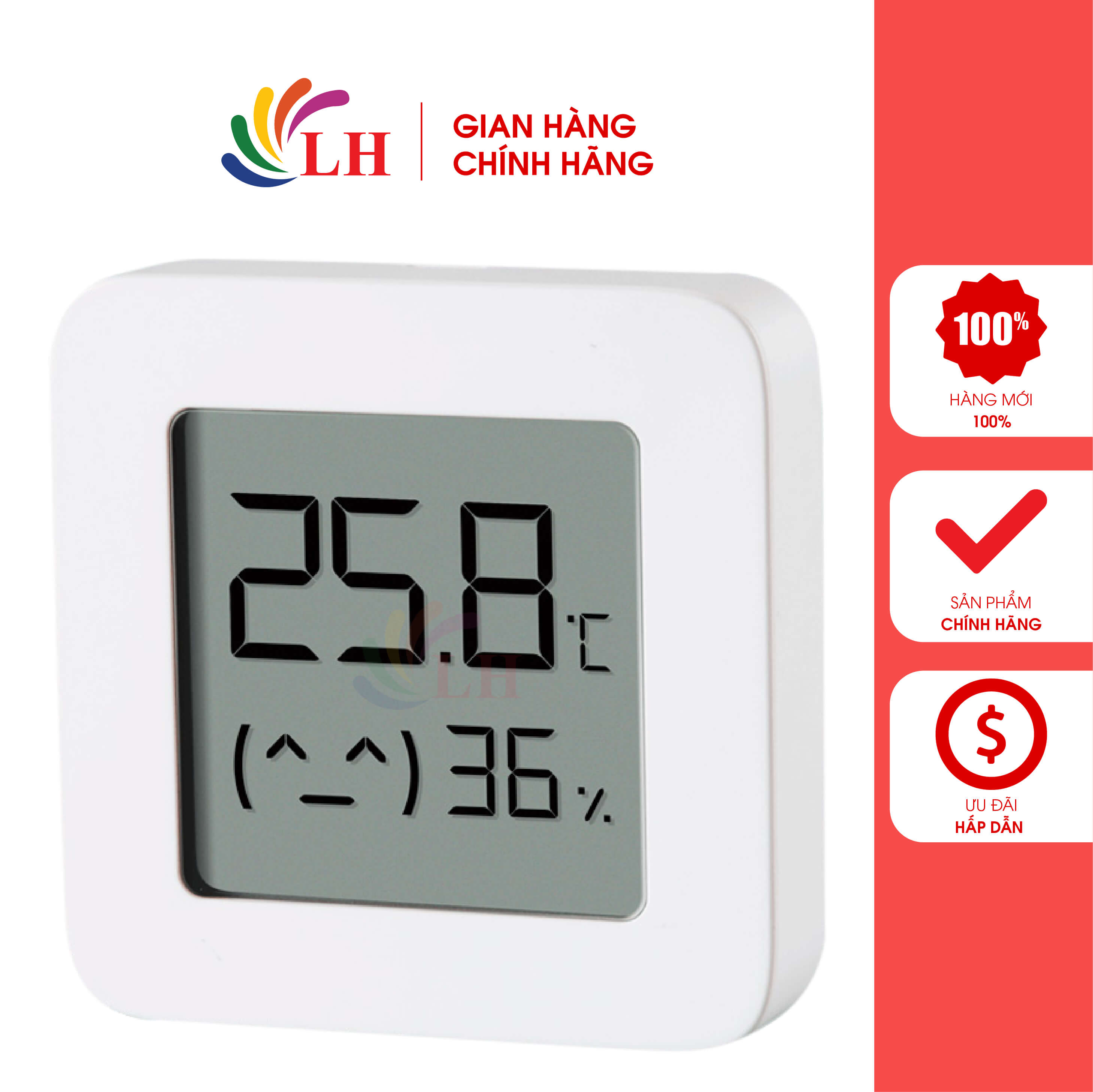 Nhiệt ẩm kế Bluetooth Xiaomi Mijia Gen 2 NUN4106CN LYWSD03MMC - Dùng để đo nhiệt độ và độ ẩm, liên kết với smartphone qua app Mihome