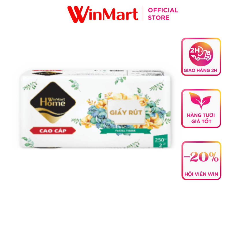 - khăn giấy rút 250 tờ 2 lớp winmart home