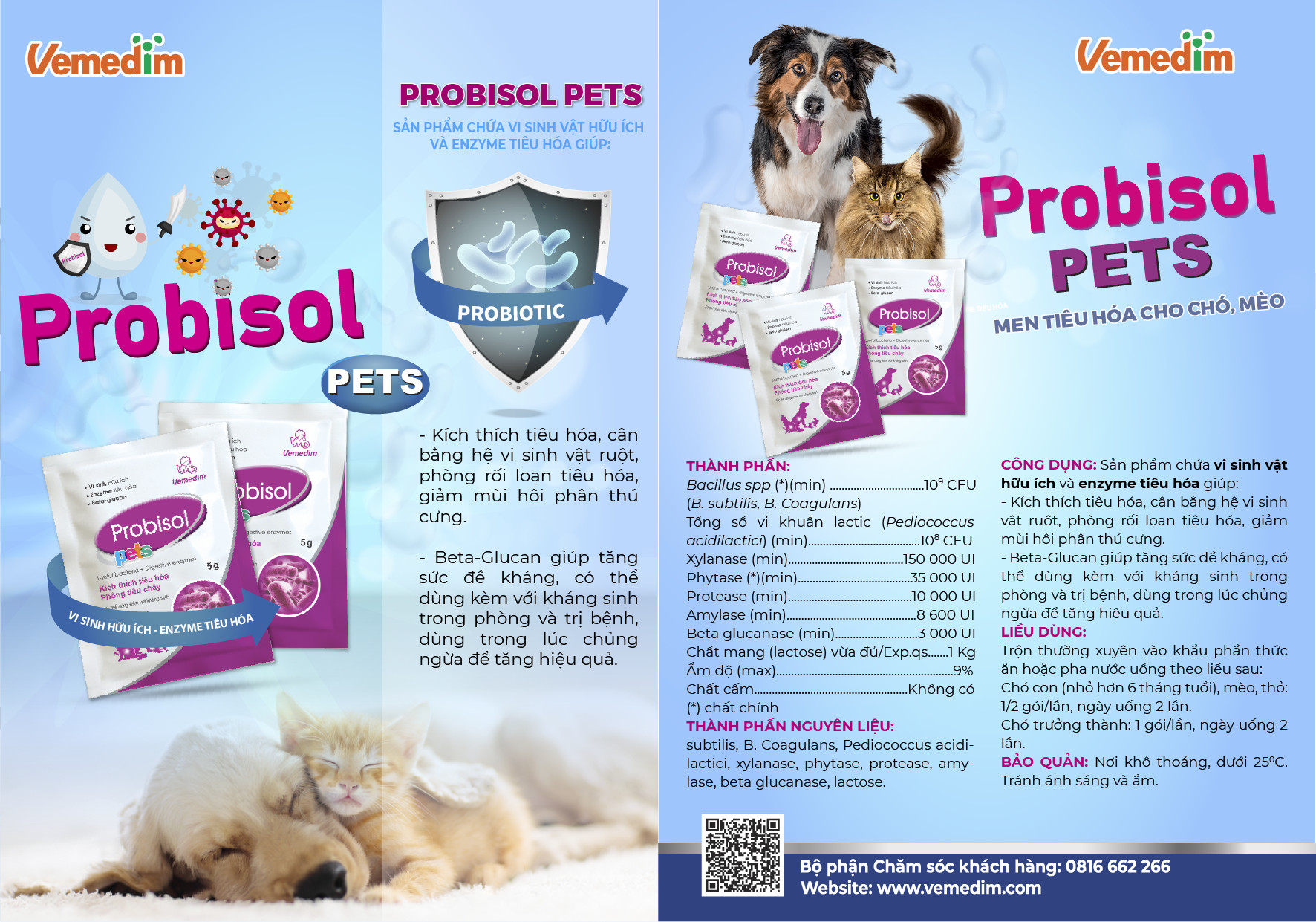 PROBISOL PETS - MEN TIÊU HÓA CHO CHÓ, MÈO