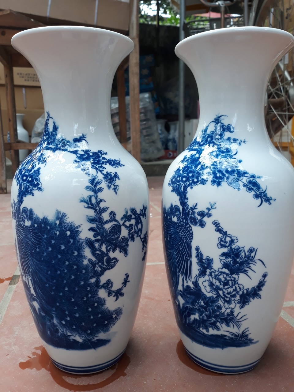 Lộc bình - Lọ hoa sứ Bát Tràng 58 cm