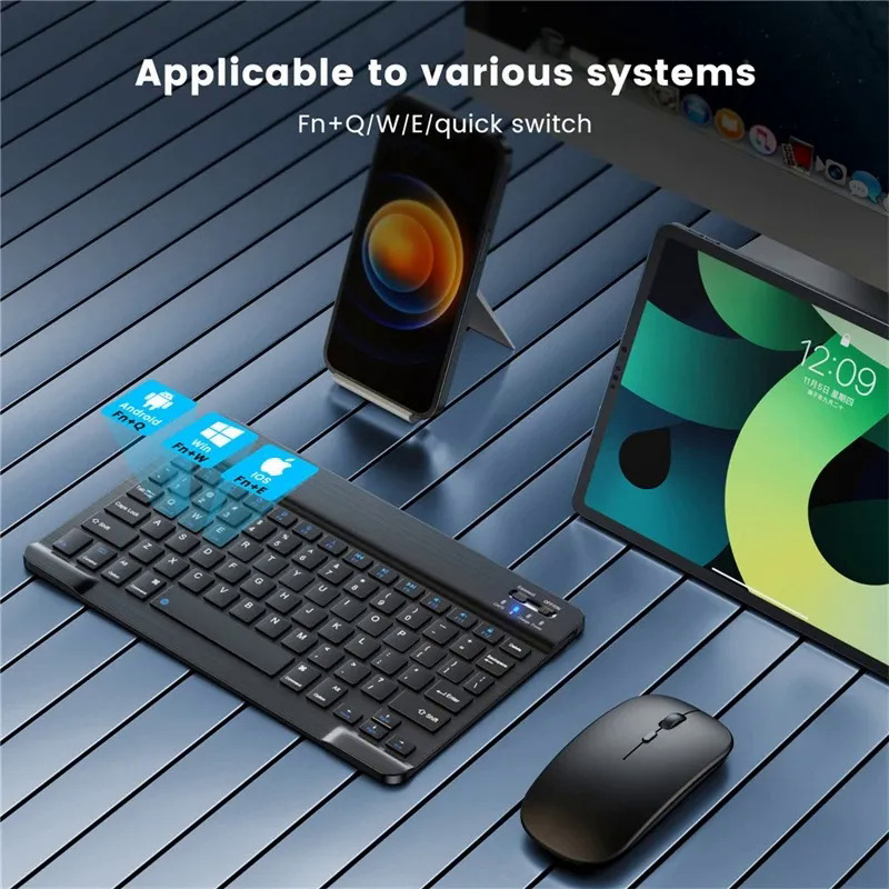 10 inch Tablet Wireless Keyboard For Pro Samsung Galaxy Tab S6 Bluetooth Keyboard For 8th 7th Android IOS Windows PC